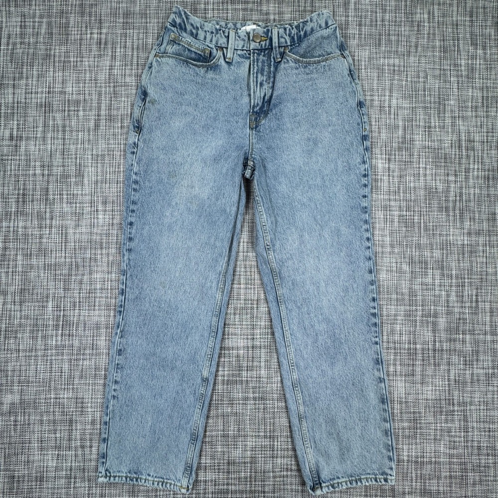 Good American Women's High Rise Straight Jeans Light Wash Blue Size 4/27 Denim